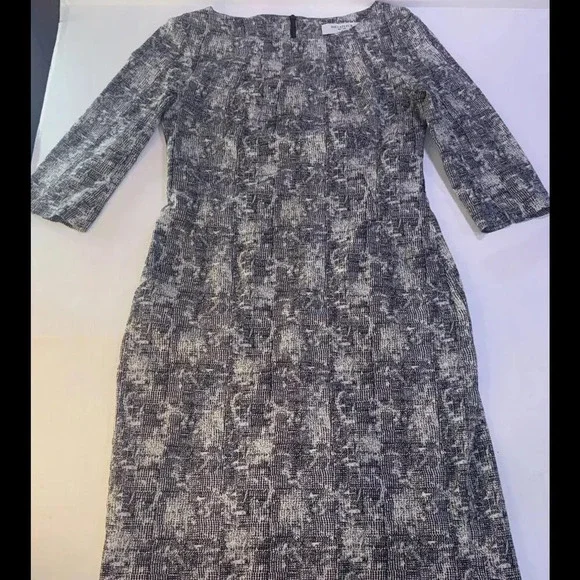 MM Lafleur Preppy Womens 6 Black Sheath Career Business Casual Capsule Dress - Picture 12 of 14